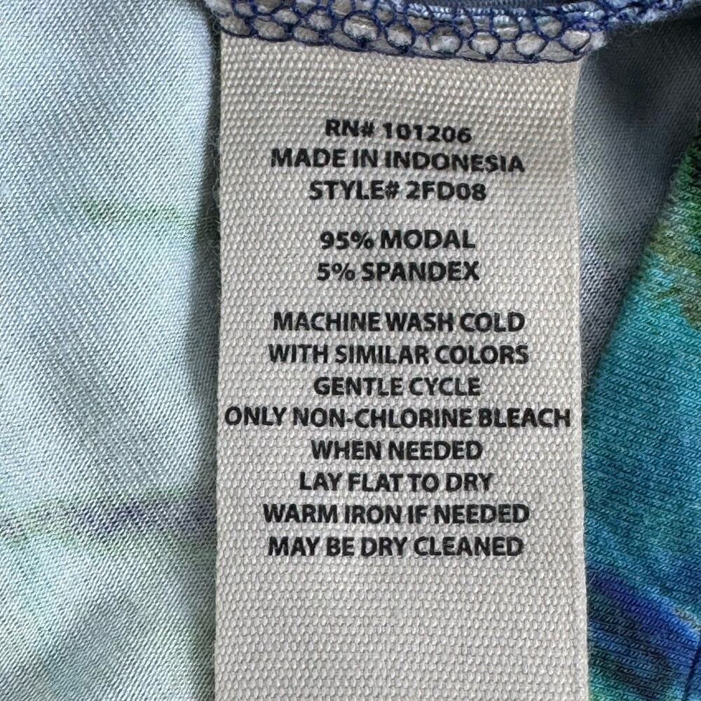 NWT Soft Surroundings Odessa Blue Multi Tropical Stretch Knit Blouse Women's M - Picture 10 of 13